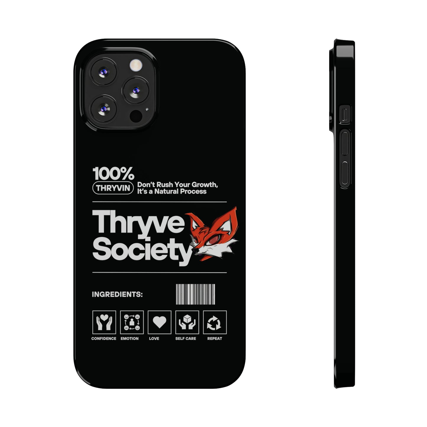 Thryve Black Slim Phone Cases