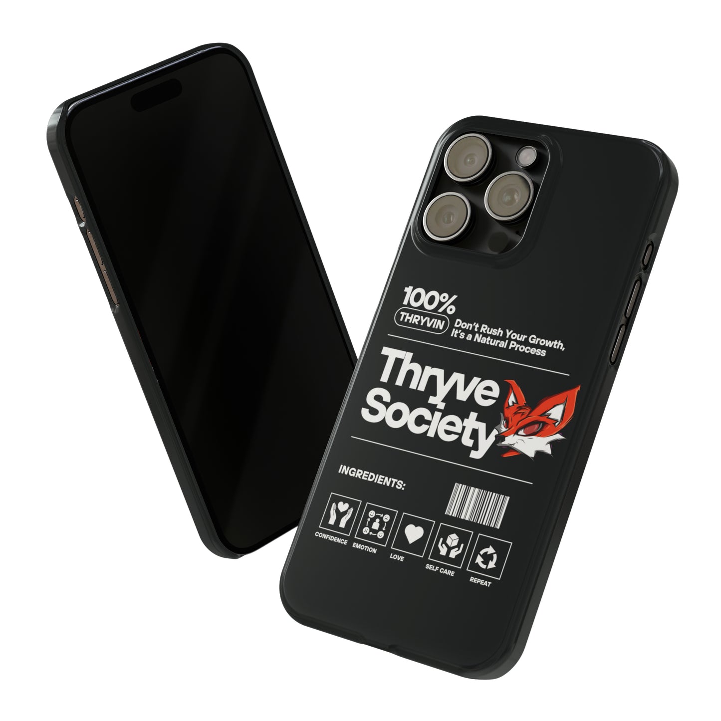 Thryve Black Slim Phone Cases