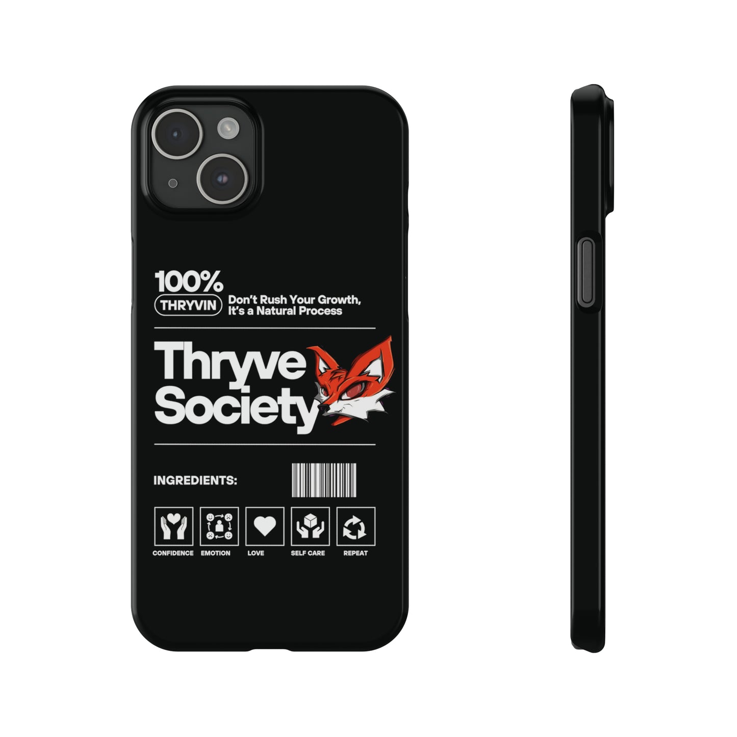 Thryve Black Slim Phone Cases