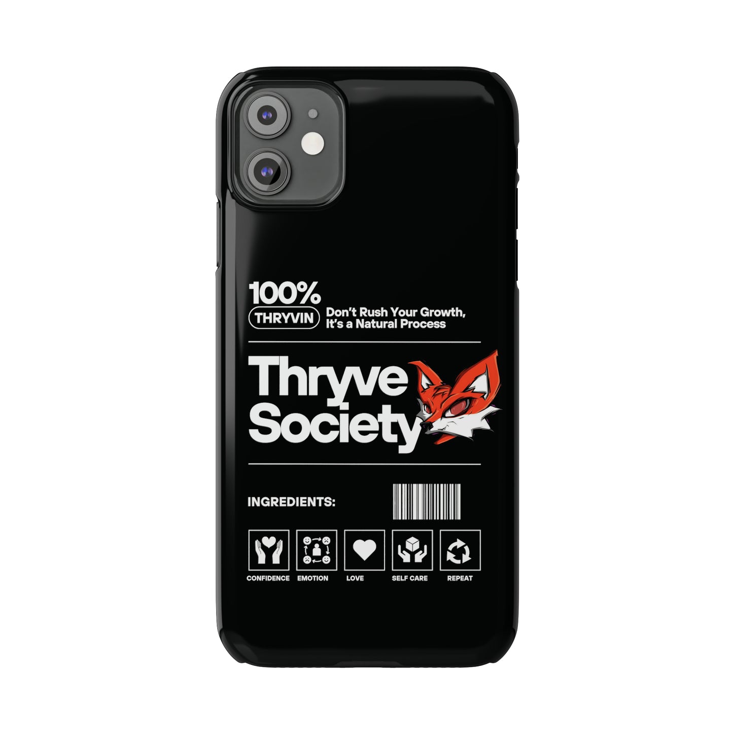 Thryve Black Slim Phone Cases