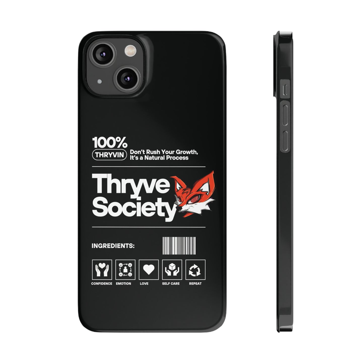 Thryve Black Slim Phone Cases