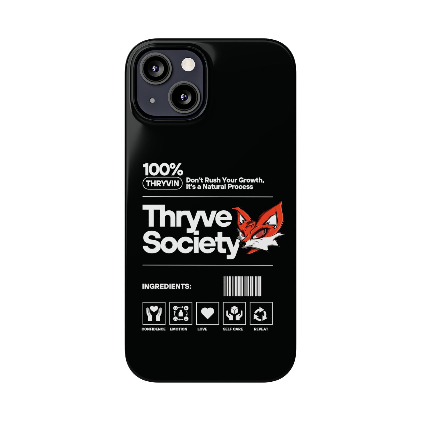 Thryve Black Slim Phone Cases