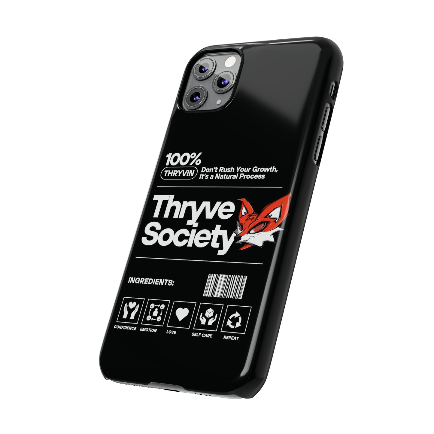 Thryve Black Slim Phone Cases