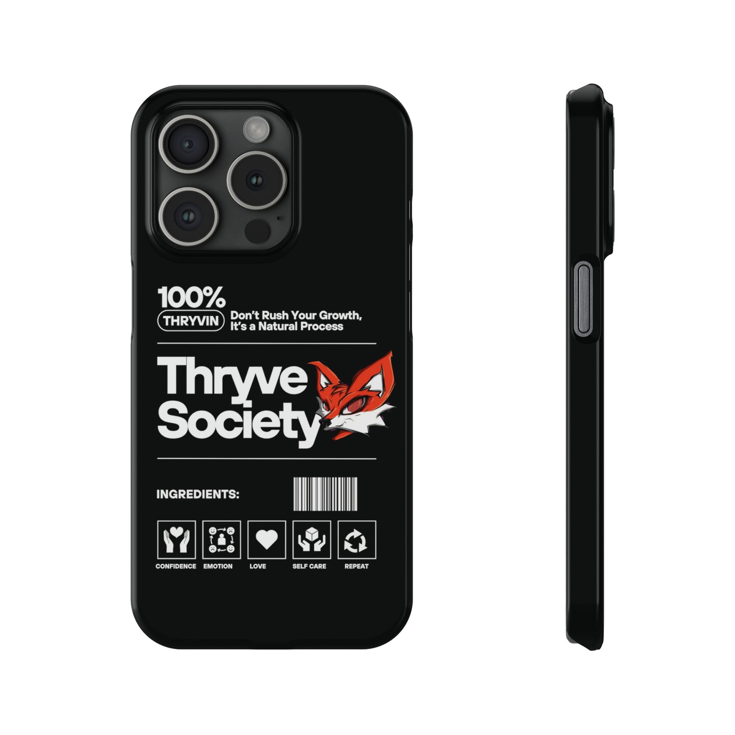 Thryve Black Slim Phone Cases