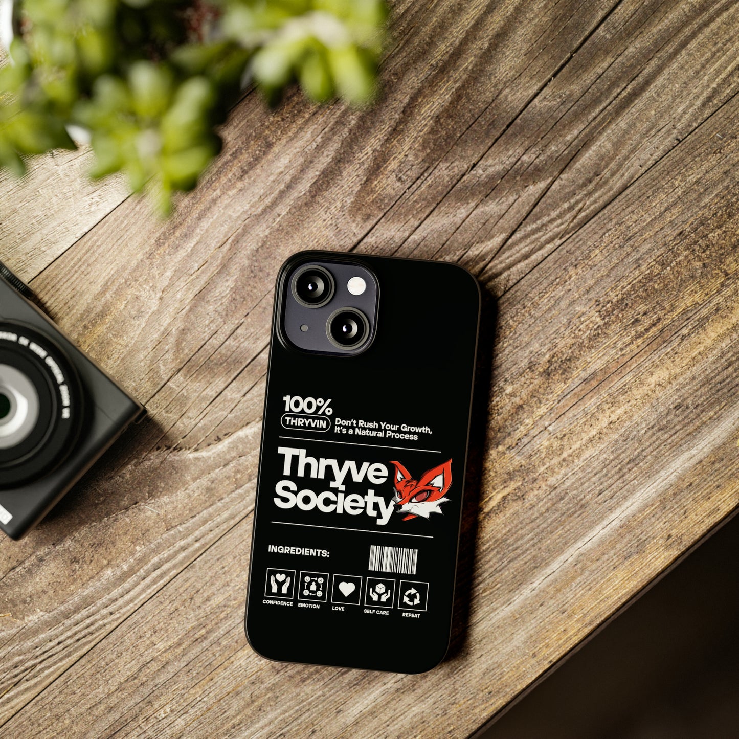 Thryve Black Slim Phone Cases