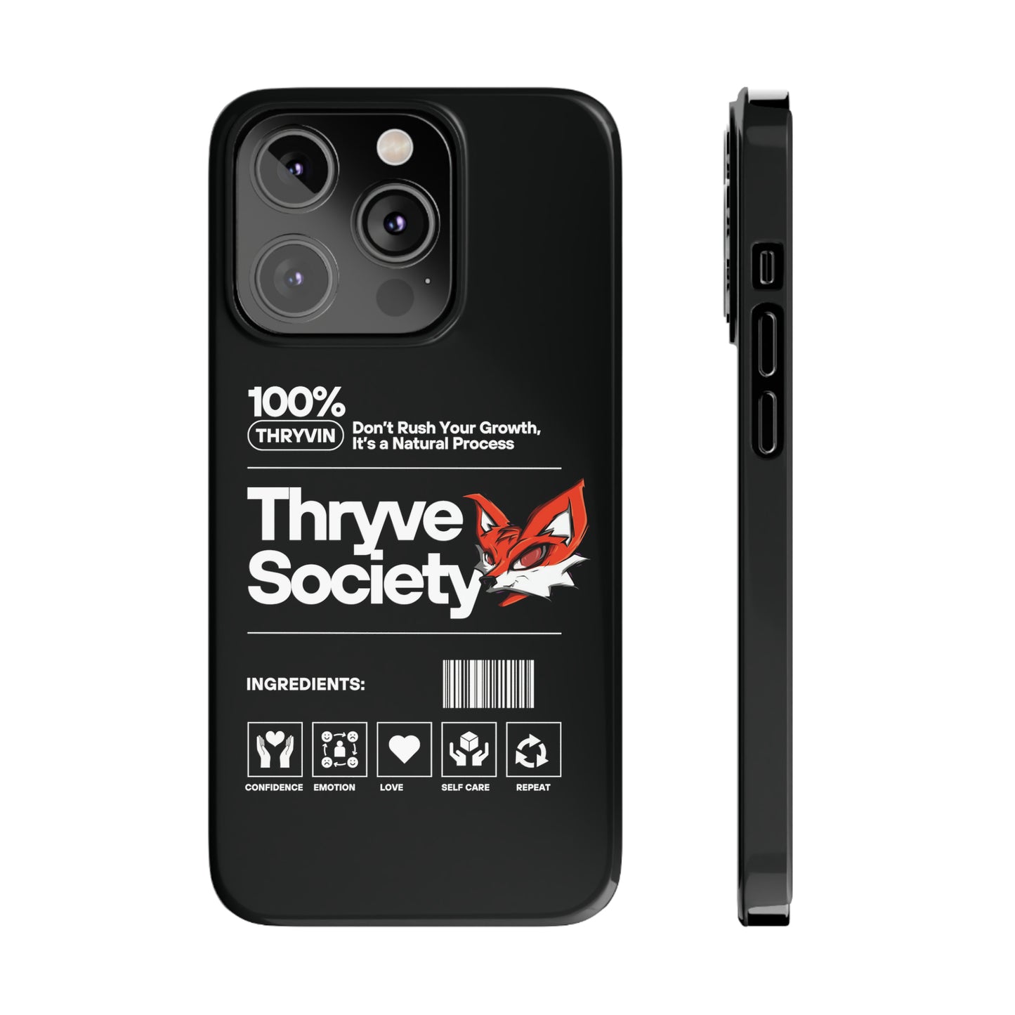 Thryve Black Slim Phone Cases