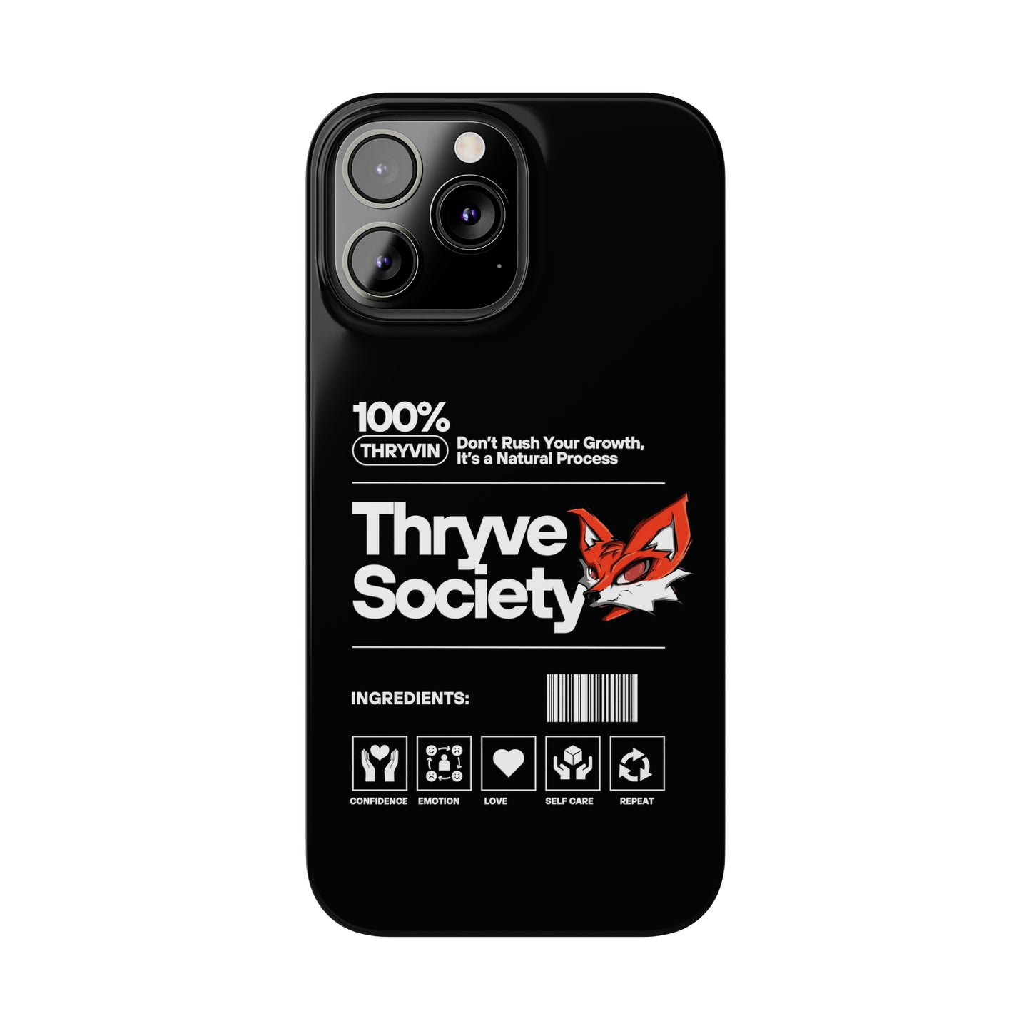 Thryve Black Slim Phone Cases