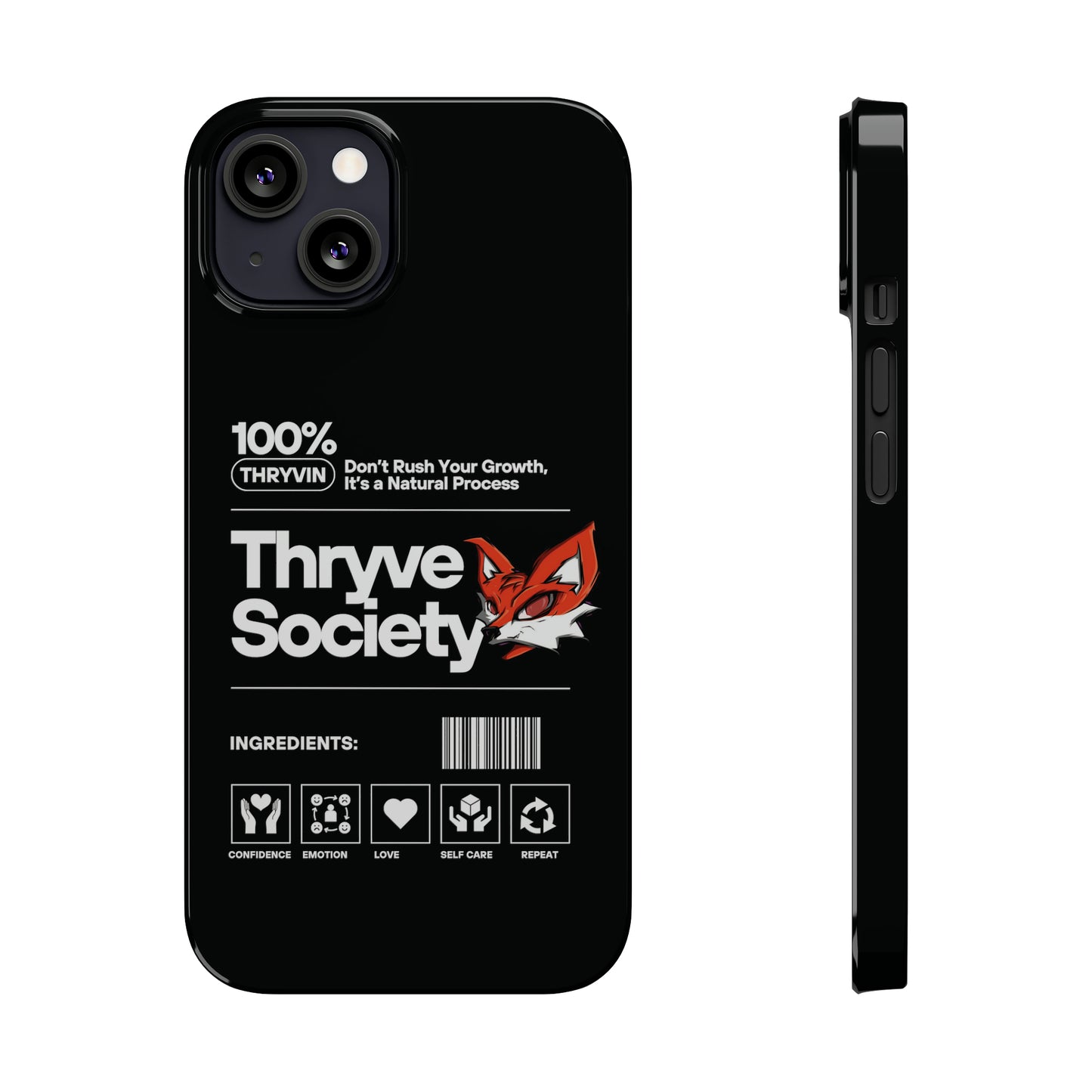 Thryve Black Slim Phone Cases