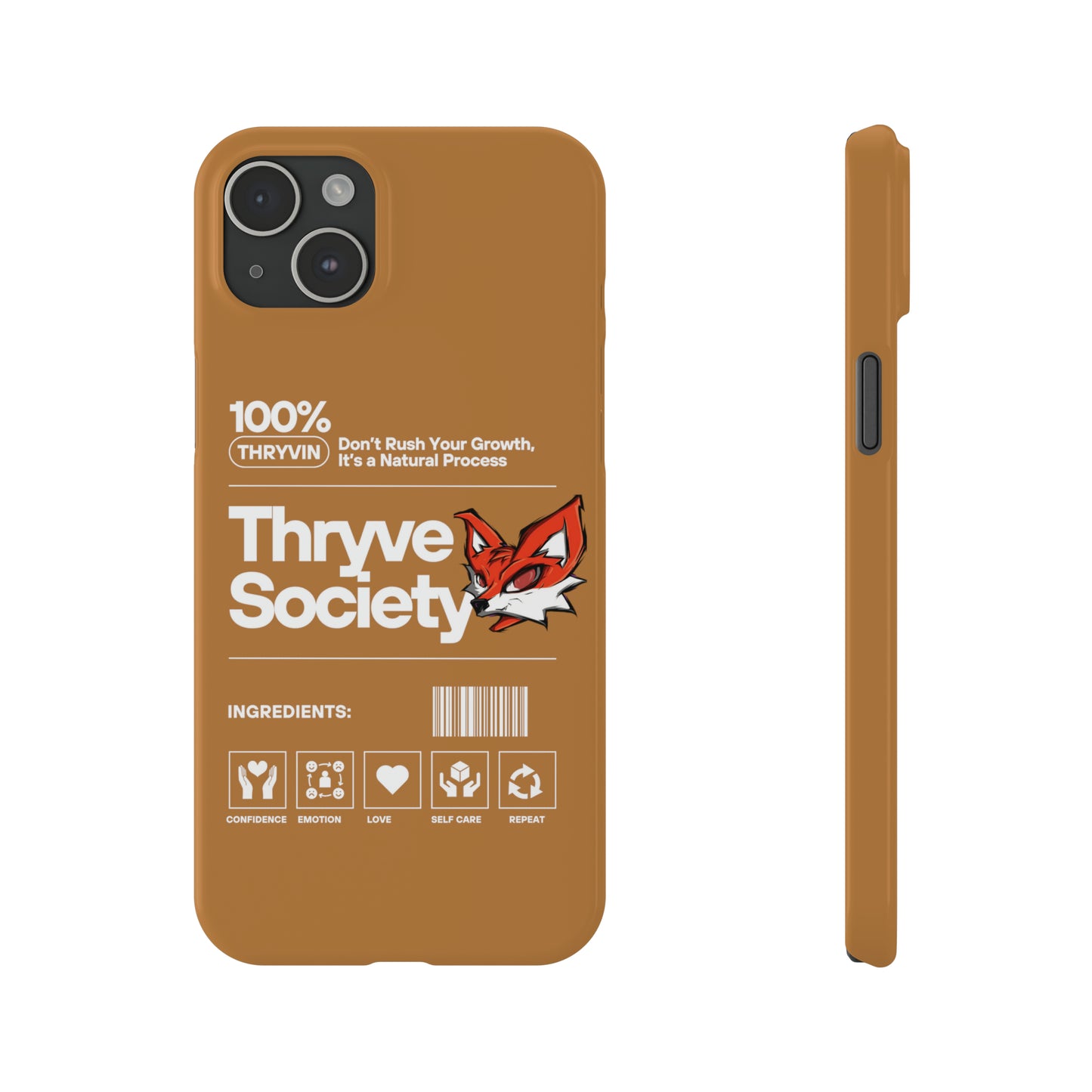 Thryve light brown Slim Phone Cases