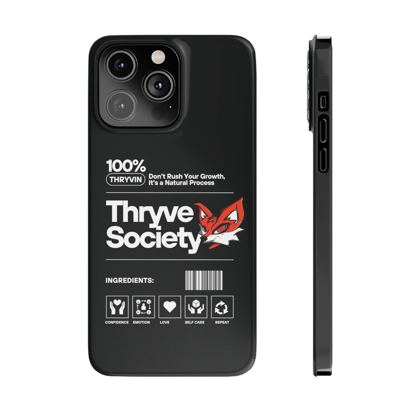 Thryve Black Slim Phone Cases