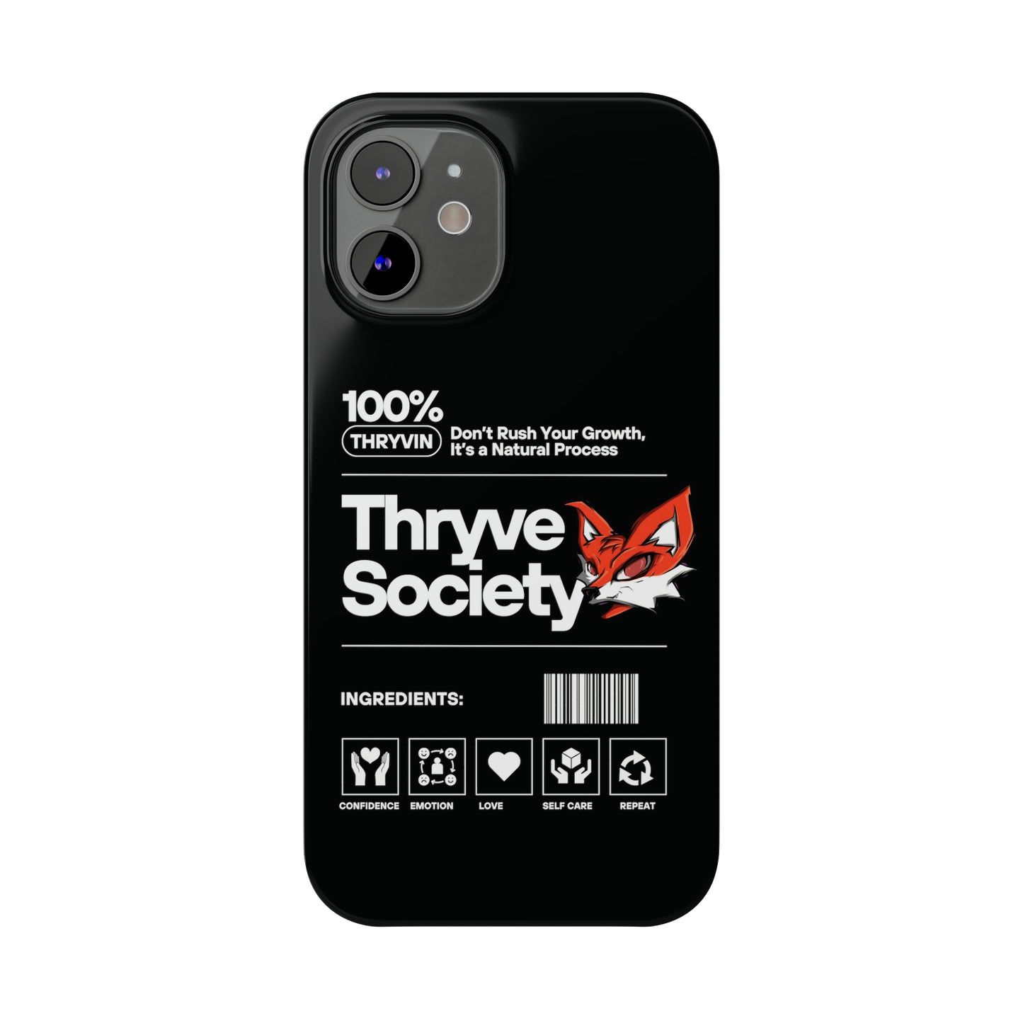 Thryve Black Slim Phone Cases