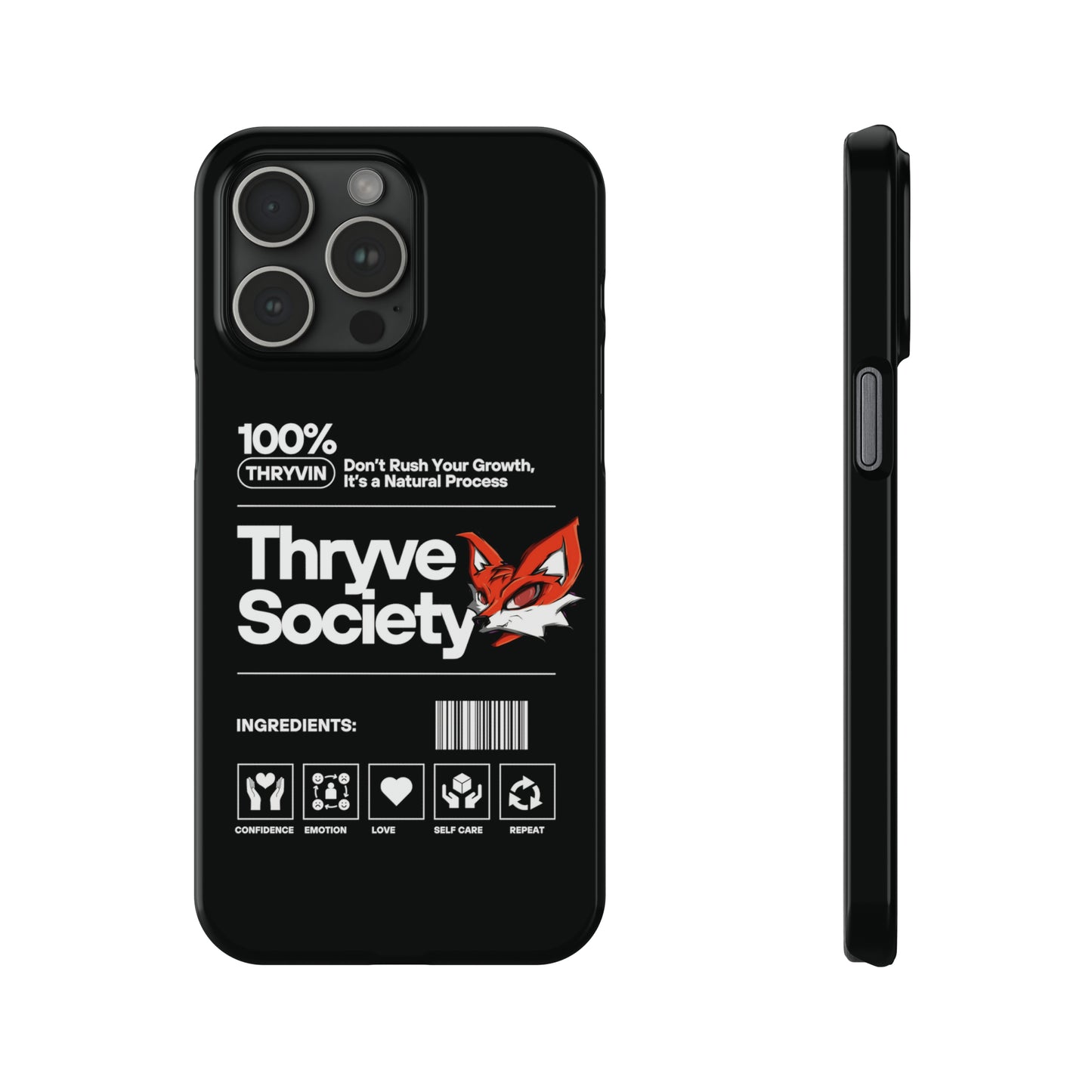 Thryve Black Slim Phone Cases