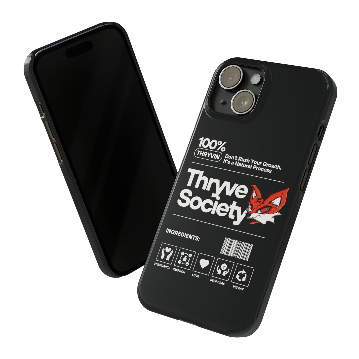 Thryve Black Slim Phone Cases