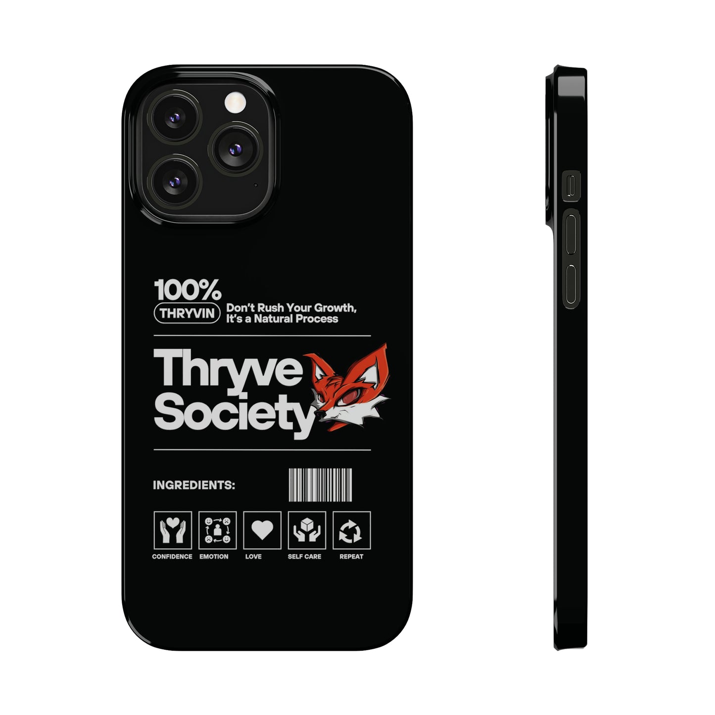 Thryve Black Slim Phone Cases