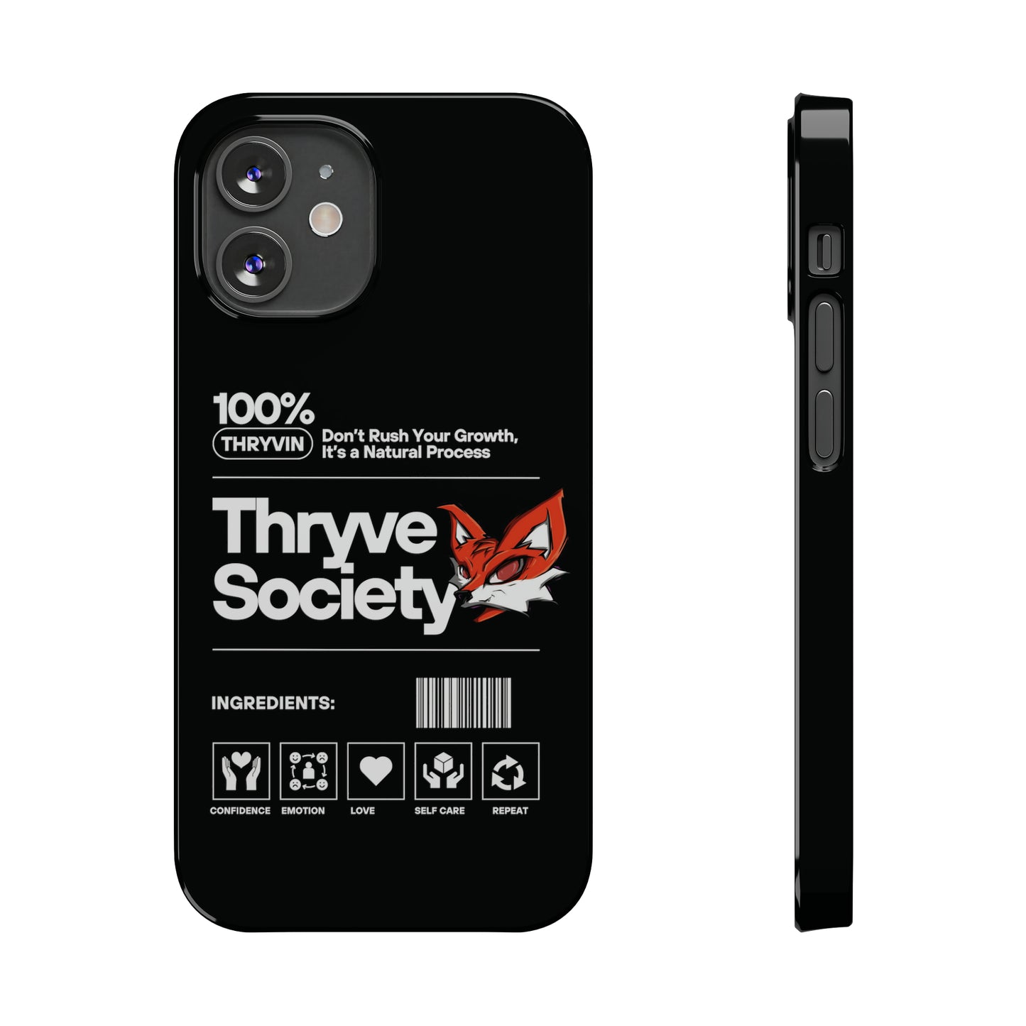 Thryve Black Slim Phone Cases