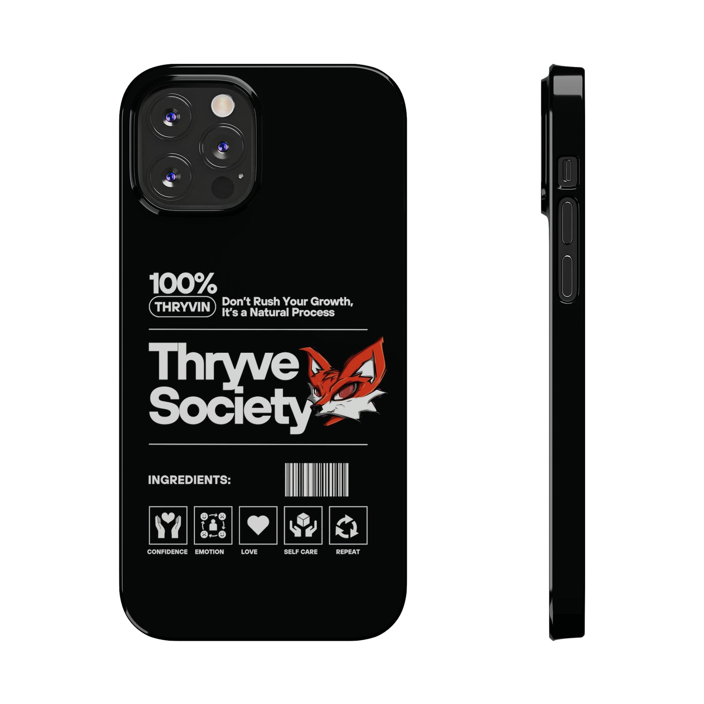 Thryve Black Slim Phone Cases