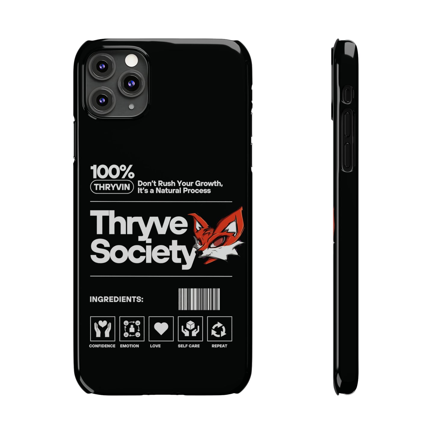 Thryve Black Slim Phone Cases