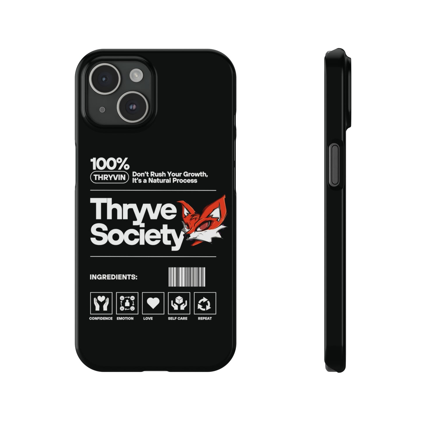 Thryve Black Slim Phone Cases