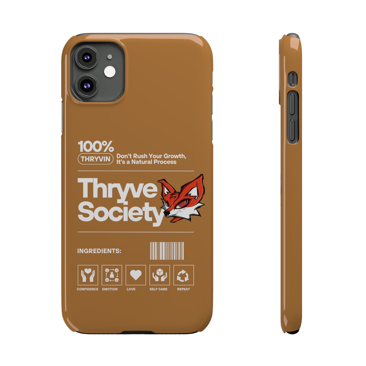 Thryve light brown Slim Phone Cases