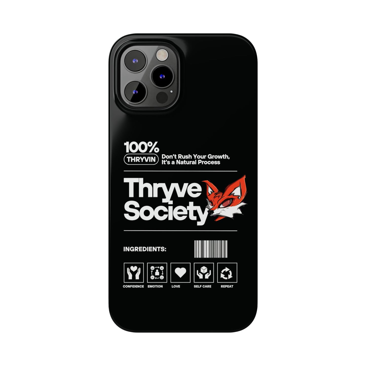 Thryve Black Slim Phone Cases