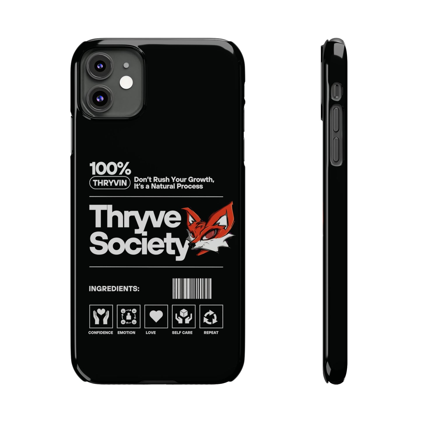 Thryve Black Slim Phone Cases