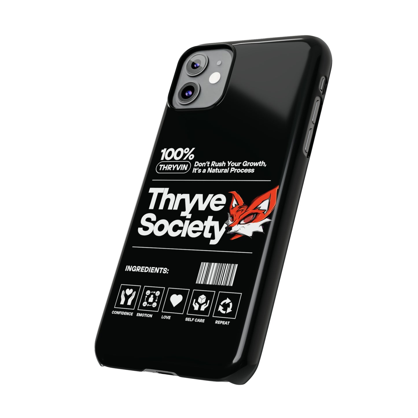 Thryve Black Slim Phone Cases