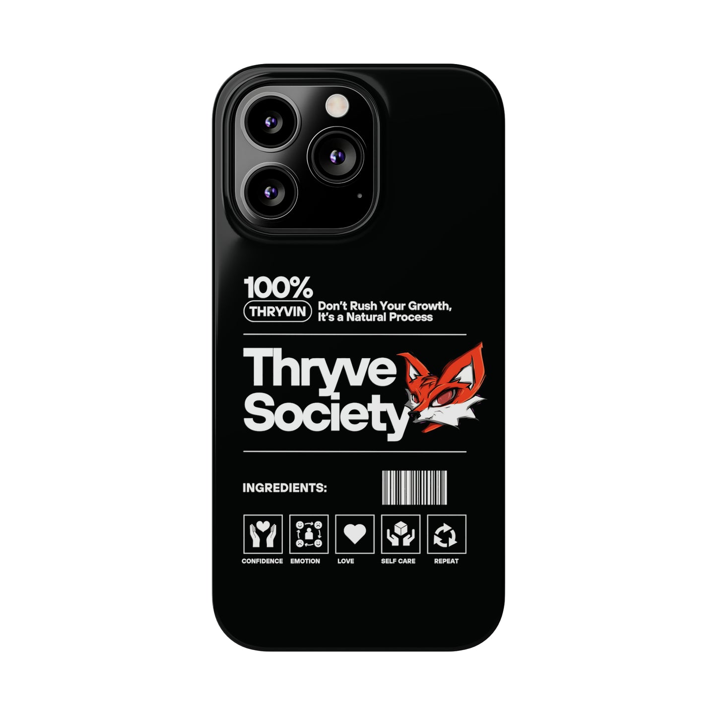 Thryve Black Slim Phone Cases