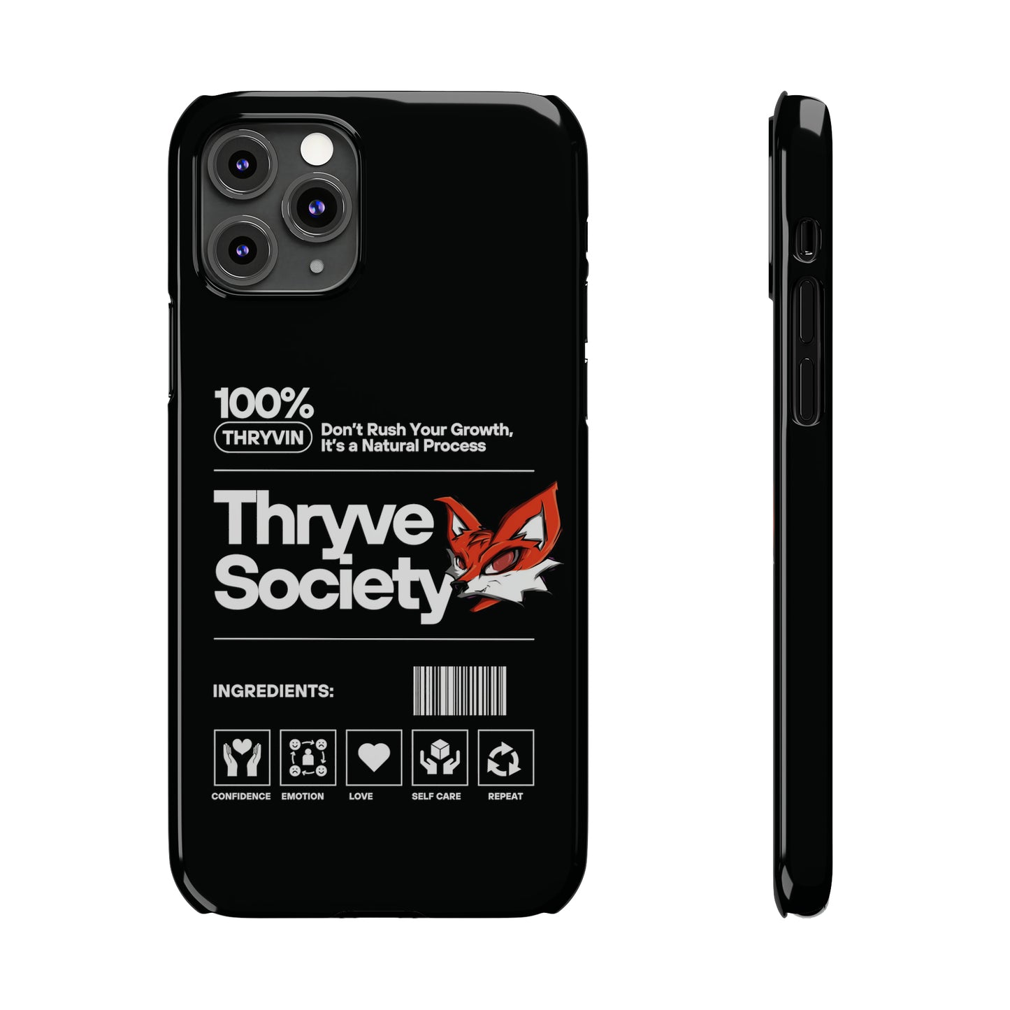 Thryve Black Slim Phone Cases