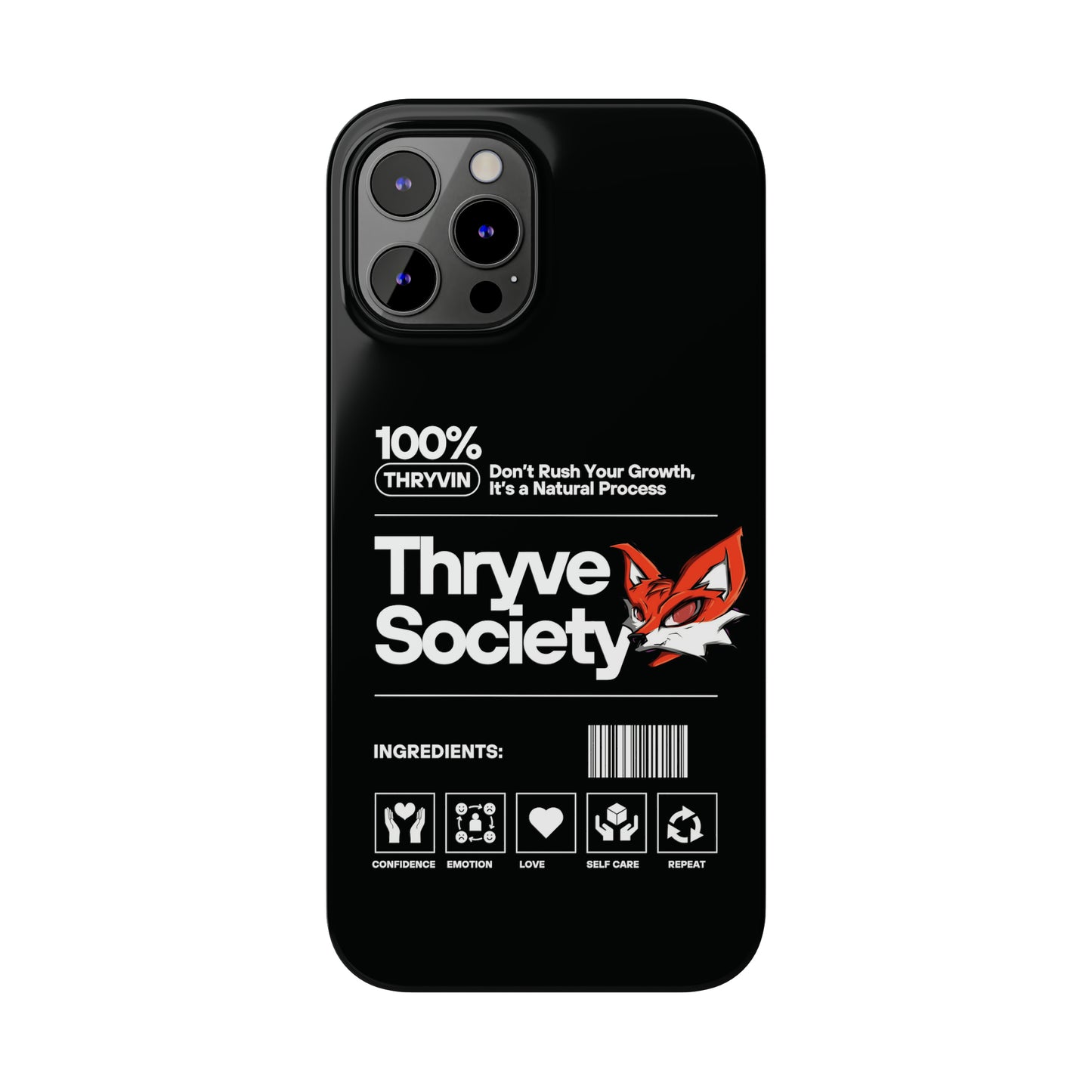 Thryve Black Slim Phone Cases