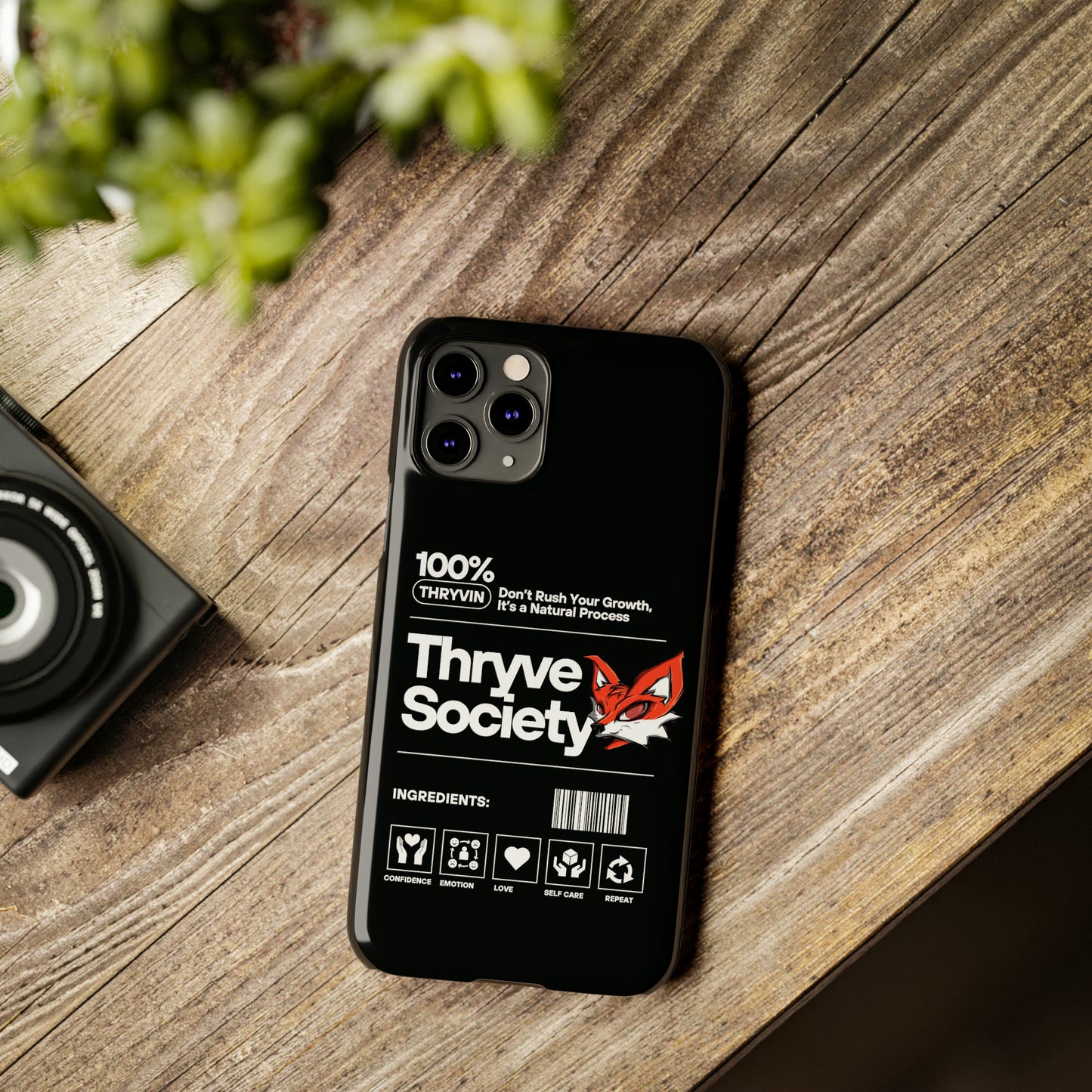 Thryve Black Slim Phone Cases