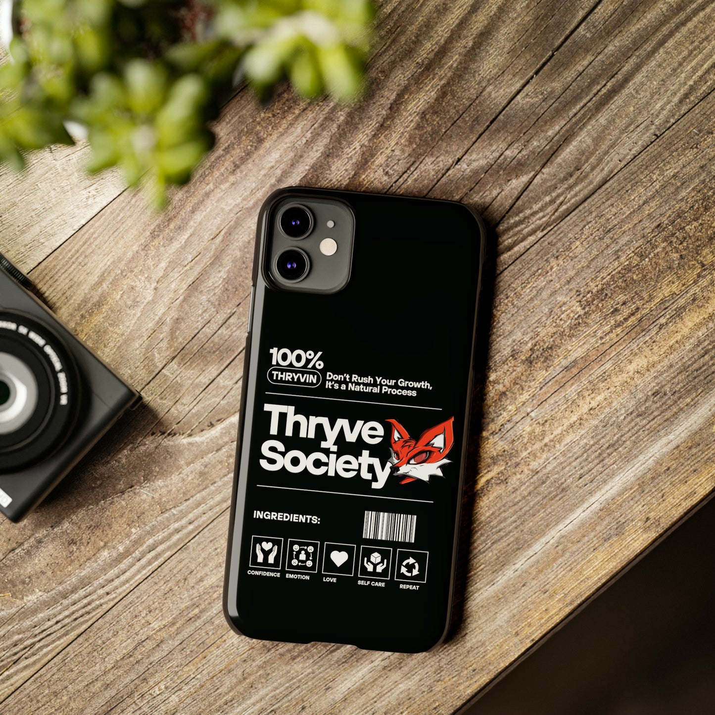 Thryve Black Slim Phone Cases