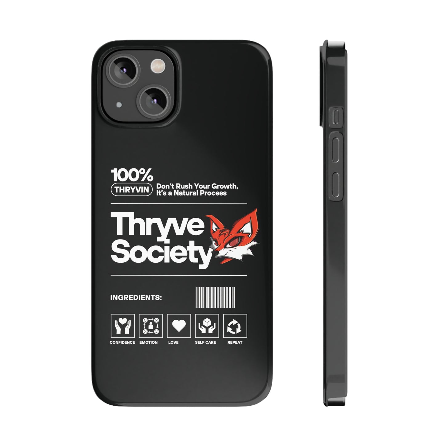 Thryve Black Slim Phone Cases